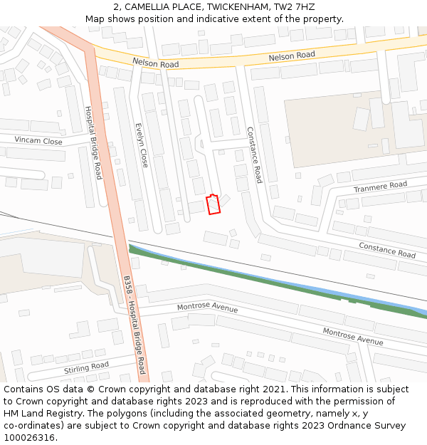 2, CAMELLIA PLACE, TWICKENHAM, TW2 7HZ: Location map and indicative extent of plot