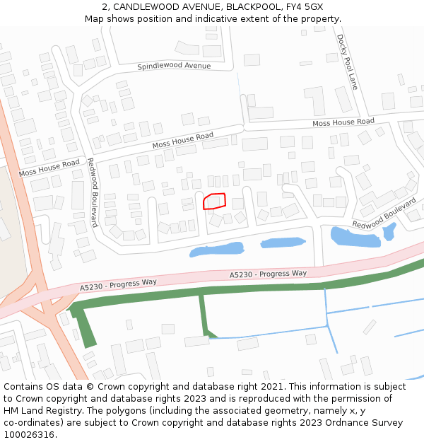 2, CANDLEWOOD AVENUE, BLACKPOOL, FY4 5GX: Location map and indicative extent of plot