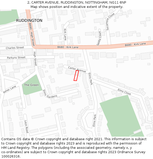 2, CARTER AVENUE, RUDDINGTON, NOTTINGHAM, NG11 6NP: Location map and indicative extent of plot