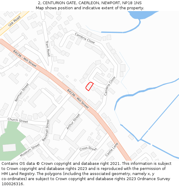 2, CENTURION GATE, CAERLEON, NEWPORT, NP18 1NS: Location map and indicative extent of plot