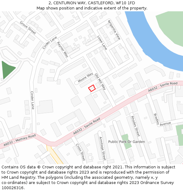 2, CENTURION WAY, CASTLEFORD, WF10 1FD: Location map and indicative extent of plot