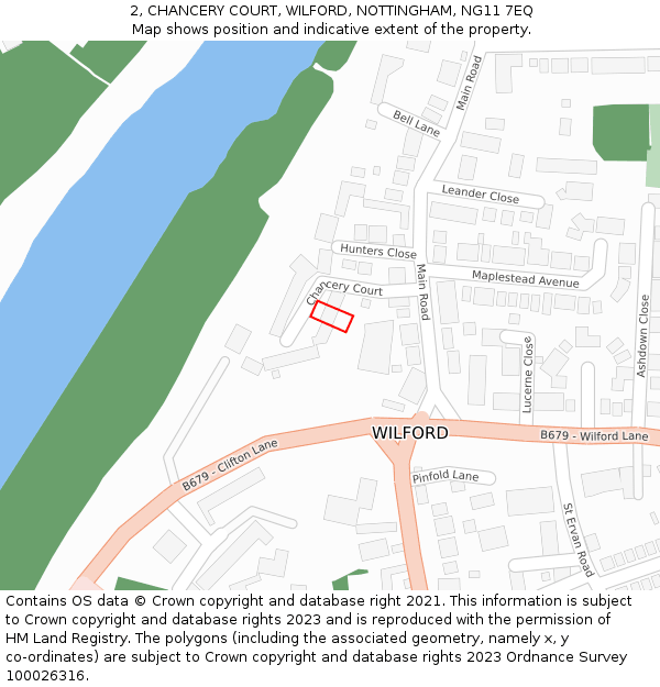 2, CHANCERY COURT, WILFORD, NOTTINGHAM, NG11 7EQ: Location map and indicative extent of plot