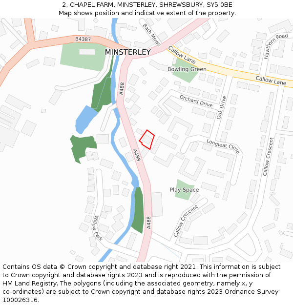 2, CHAPEL FARM, MINSTERLEY, SHREWSBURY, SY5 0BE: Location map and indicative extent of plot