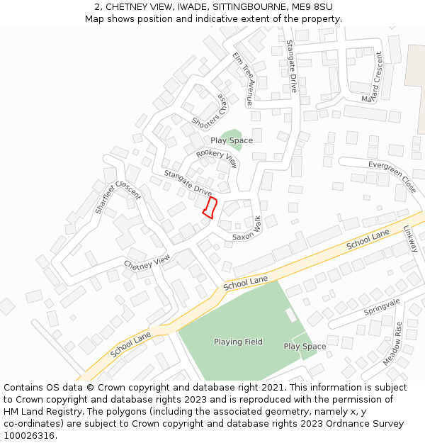 2, CHETNEY VIEW, IWADE, SITTINGBOURNE, ME9 8SU: Location map and indicative extent of plot