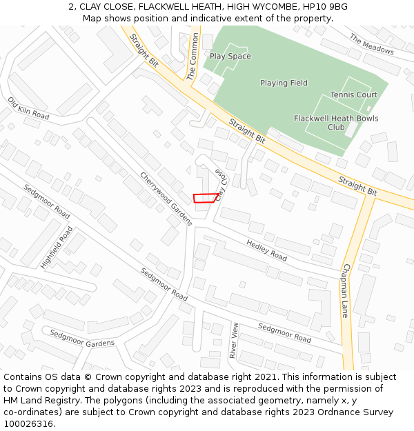 2, CLAY CLOSE, FLACKWELL HEATH, HIGH WYCOMBE, HP10 9BG: Location map and indicative extent of plot