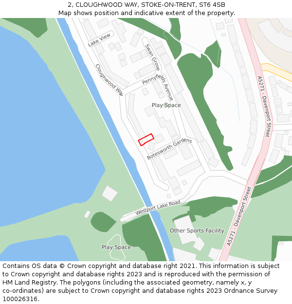 2, CLOUGHWOOD WAY, STOKE-ON-TRENT, ST6 4SB: Location map and indicative extent of plot