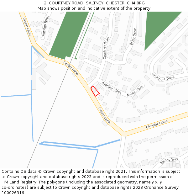 2, COURTNEY ROAD, SALTNEY, CHESTER, CH4 8PG: Location map and indicative extent of plot