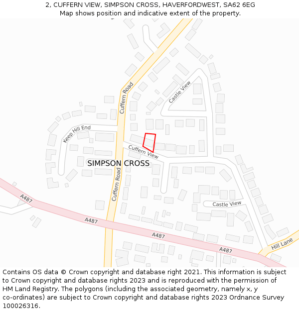 2, CUFFERN VIEW, SIMPSON CROSS, HAVERFORDWEST, SA62 6EG: Location map and indicative extent of plot