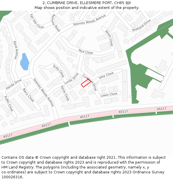 2, CUMBRAE DRIVE, ELLESMERE PORT, CH65 9JX: Location map and indicative extent of plot