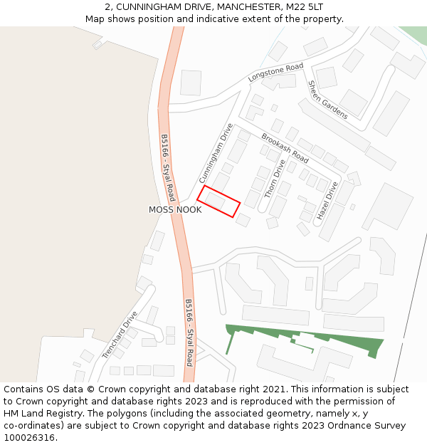 2, CUNNINGHAM DRIVE, MANCHESTER, M22 5LT: Location map and indicative extent of plot