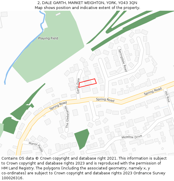 2, DALE GARTH, MARKET WEIGHTON, YORK, YO43 3QN: Location map and indicative extent of plot