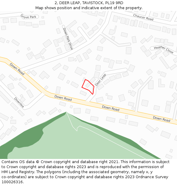 2, DEER LEAP, TAVISTOCK, PL19 9RD: Location map and indicative extent of plot