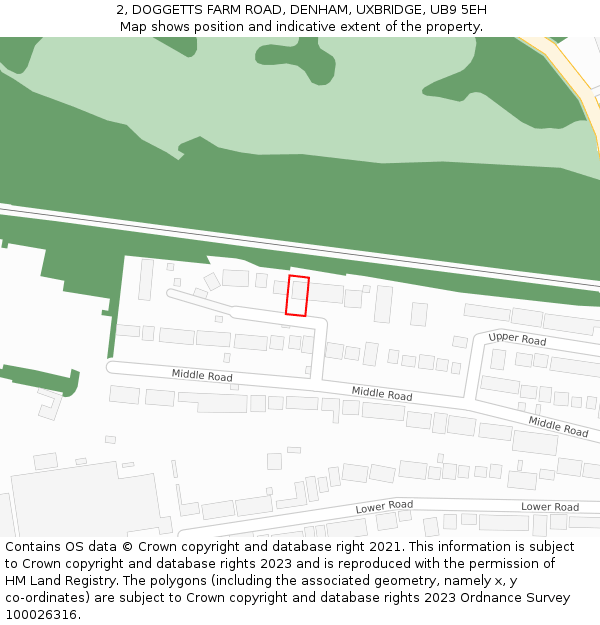 2, DOGGETTS FARM ROAD, DENHAM, UXBRIDGE, UB9 5EH: Location map and indicative extent of plot