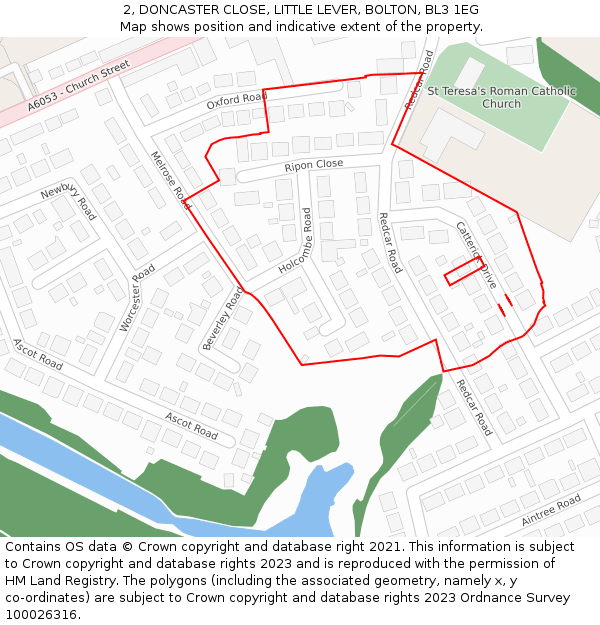 2, DONCASTER CLOSE, LITTLE LEVER, BOLTON, BL3 1EG: Location map and indicative extent of plot