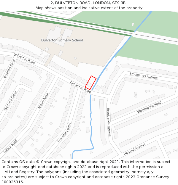 2, DULVERTON ROAD, LONDON, SE9 3RH: Location map and indicative extent of plot