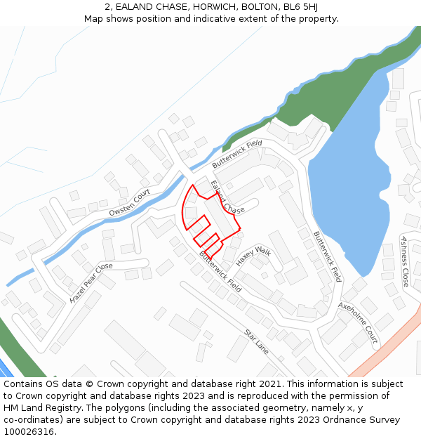 2, EALAND CHASE, HORWICH, BOLTON, BL6 5HJ: Location map and indicative extent of plot