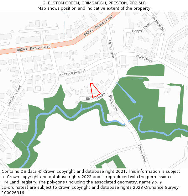 2, ELSTON GREEN, GRIMSARGH, PRESTON, PR2 5LR: Location map and indicative extent of plot