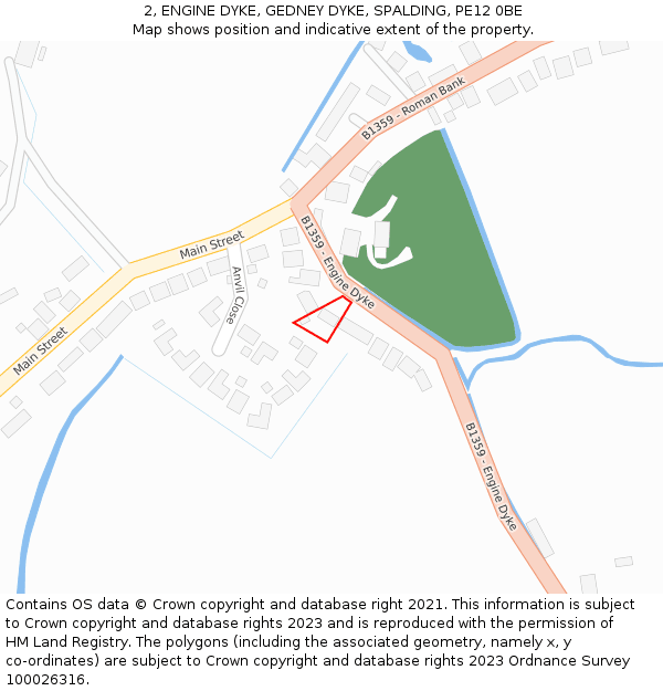 2, ENGINE DYKE, GEDNEY DYKE, SPALDING, PE12 0BE: Location map and indicative extent of plot