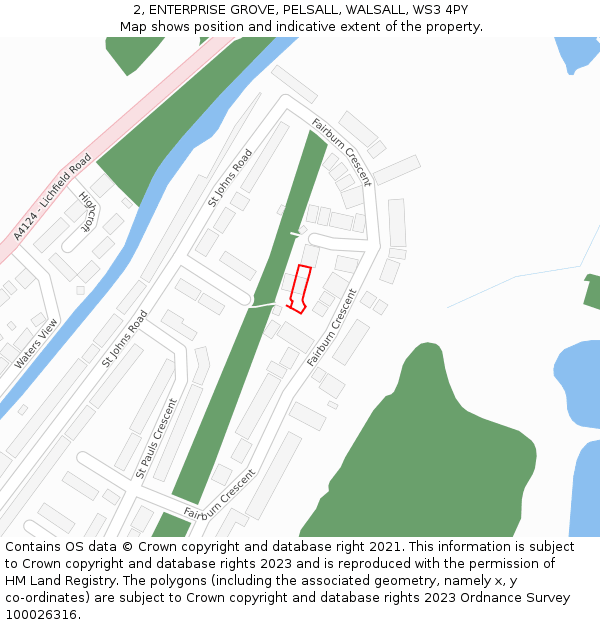2, ENTERPRISE GROVE, PELSALL, WALSALL, WS3 4PY: Location map and indicative extent of plot