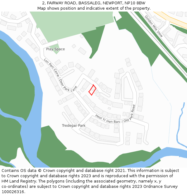 2, FAIRWAY ROAD, BASSALEG, NEWPORT, NP10 8BW: Location map and indicative extent of plot