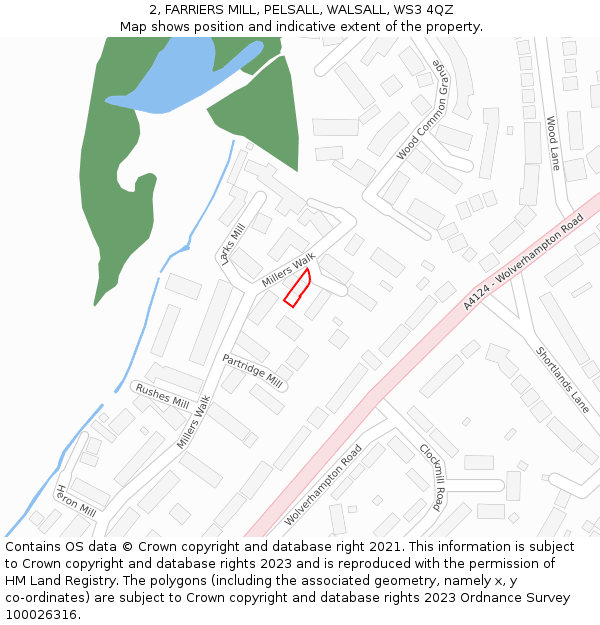 2, FARRIERS MILL, PELSALL, WALSALL, WS3 4QZ: Location map and indicative extent of plot