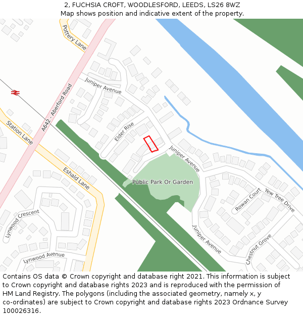 2, FUCHSIA CROFT, WOODLESFORD, LEEDS, LS26 8WZ: Location map and indicative extent of plot