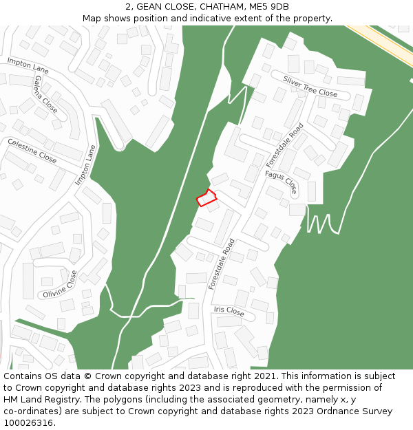 2, GEAN CLOSE, CHATHAM, ME5 9DB: Location map and indicative extent of plot