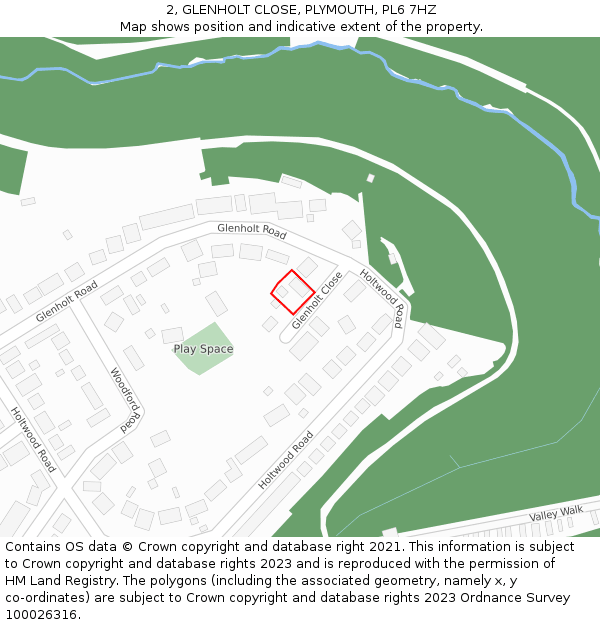 2, GLENHOLT CLOSE, PLYMOUTH, PL6 7HZ: Location map and indicative extent of plot