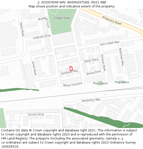 2, GOODYEAR WAY, BASINGSTOKE, RG21 6BE: Location map and indicative extent of plot