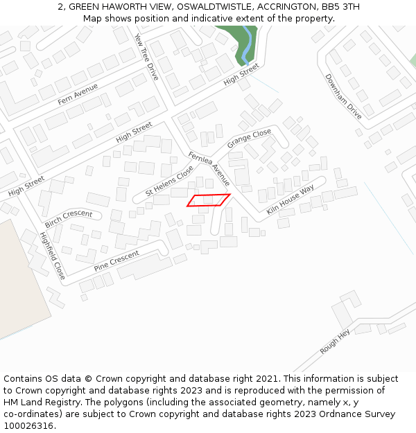 2, GREEN HAWORTH VIEW, OSWALDTWISTLE, ACCRINGTON, BB5 3TH: Location map and indicative extent of plot
