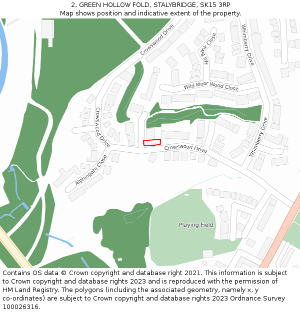 2, GREEN HOLLOW FOLD, STALYBRIDGE, SK15 3RP: Location map and indicative extent of plot
