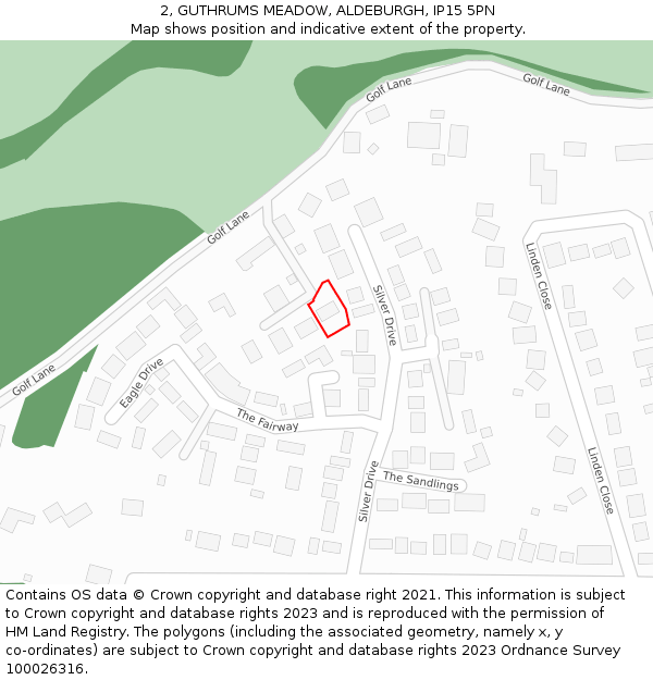 2, GUTHRUMS MEADOW, ALDEBURGH, IP15 5PN: Location map and indicative extent of plot