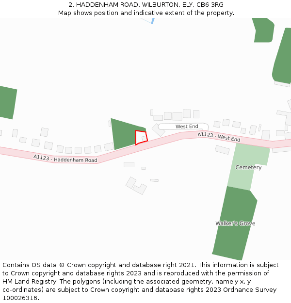 2, HADDENHAM ROAD, WILBURTON, ELY, CB6 3RG: Location map and indicative extent of plot