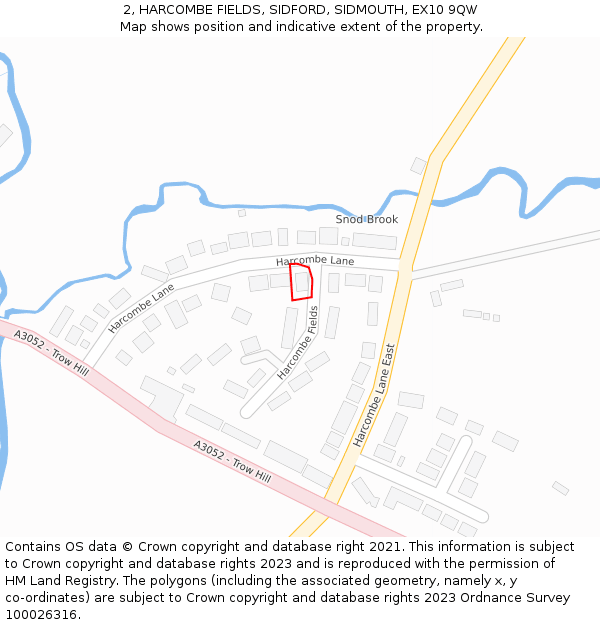 2, HARCOMBE FIELDS, SIDFORD, SIDMOUTH, EX10 9QW: Location map and indicative extent of plot