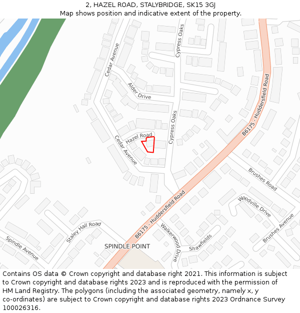 2, HAZEL ROAD, STALYBRIDGE, SK15 3GJ: Location map and indicative extent of plot