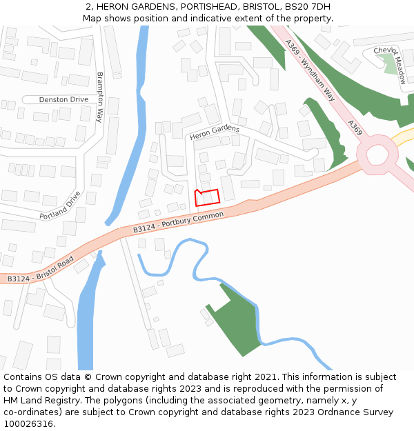 2, HERON GARDENS, PORTISHEAD, BRISTOL, BS20 7DH: Location map and indicative extent of plot