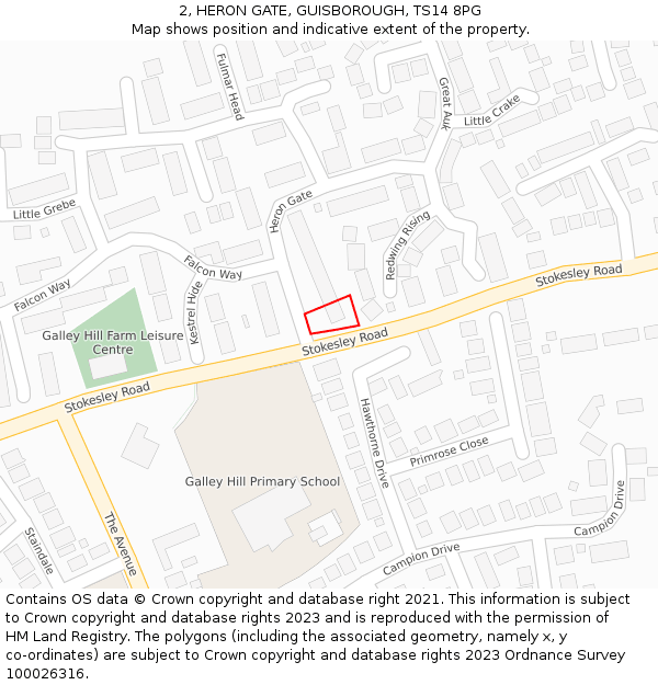 2, HERON GATE, GUISBOROUGH, TS14 8PG: Location map and indicative extent of plot