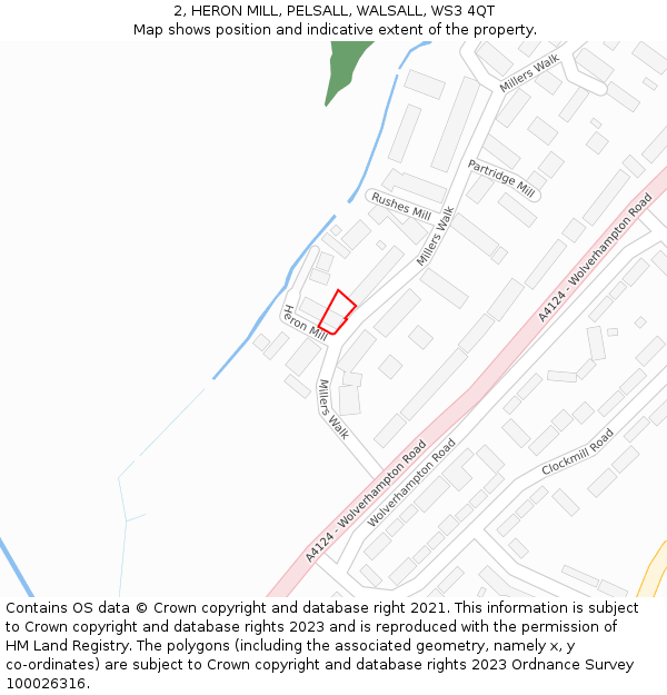 2, HERON MILL, PELSALL, WALSALL, WS3 4QT: Location map and indicative extent of plot