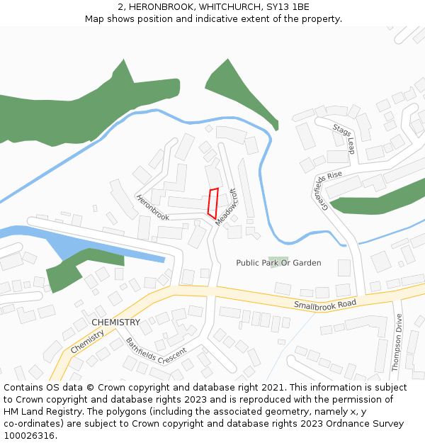 2, HERONBROOK, WHITCHURCH, SY13 1BE: Location map and indicative extent of plot