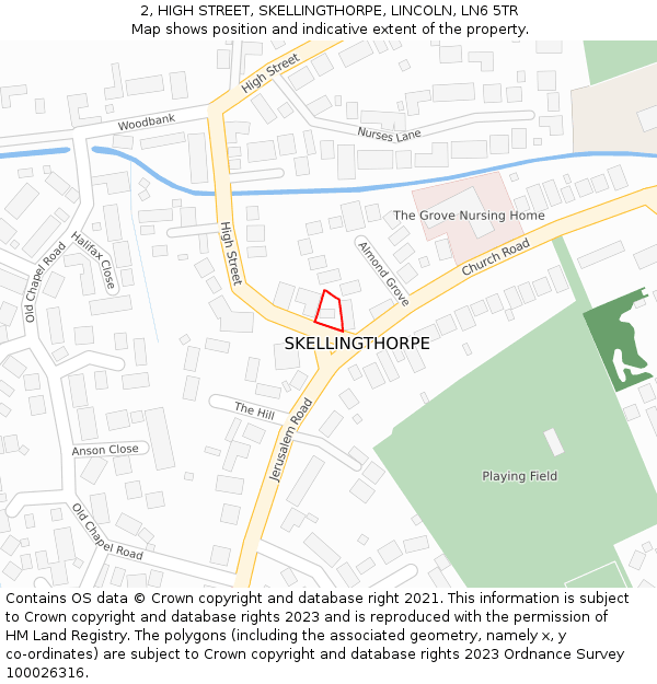 2, HIGH STREET, SKELLINGTHORPE, LINCOLN, LN6 5TR: Location map and indicative extent of plot