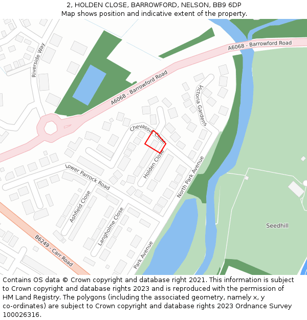 2, HOLDEN CLOSE, BARROWFORD, NELSON, BB9 6DP: Location map and indicative extent of plot