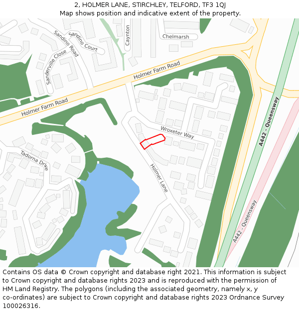2, HOLMER LANE, STIRCHLEY, TELFORD, TF3 1QJ: Location map and indicative extent of plot