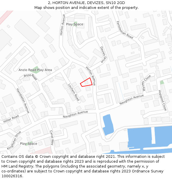 2, HORTON AVENUE, DEVIZES, SN10 2GD: Location map and indicative extent of plot
