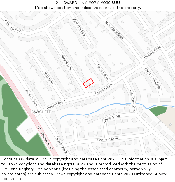 2, HOWARD LINK, YORK, YO30 5UU: Location map and indicative extent of plot