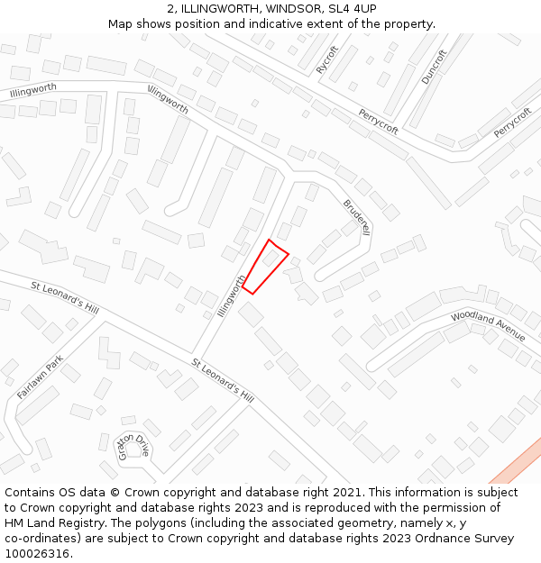 2, ILLINGWORTH, WINDSOR, SL4 4UP: Location map and indicative extent of plot