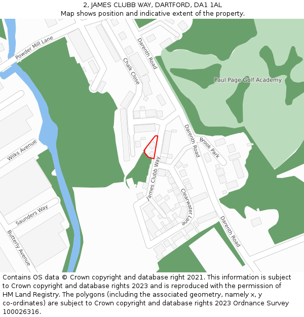 2, JAMES CLUBB WAY, DARTFORD, DA1 1AL: Location map and indicative extent of plot