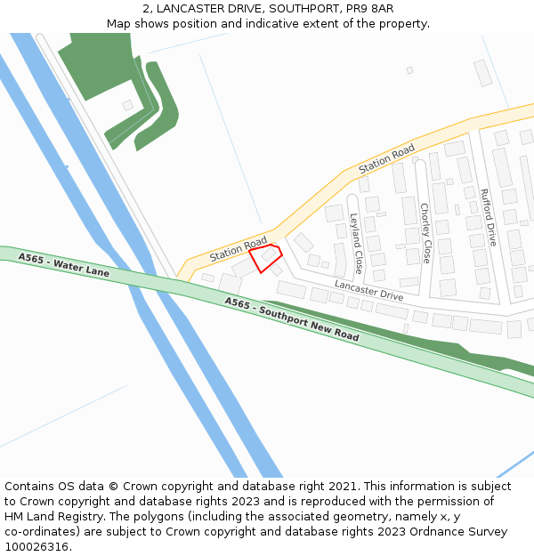 2, LANCASTER DRIVE, SOUTHPORT, PR9 8AR: Location map and indicative extent of plot