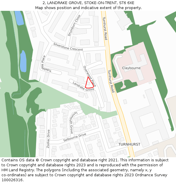 2, LANDRAKE GROVE, STOKE-ON-TRENT, ST6 6XE: Location map and indicative extent of plot