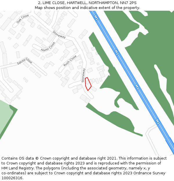 2, LIME CLOSE, HARTWELL, NORTHAMPTON, NN7 2PS: Location map and indicative extent of plot