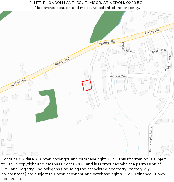 2, LITTLE LONDON LANE, SOUTHMOOR, ABINGDON, OX13 5GH: Location map and indicative extent of plot